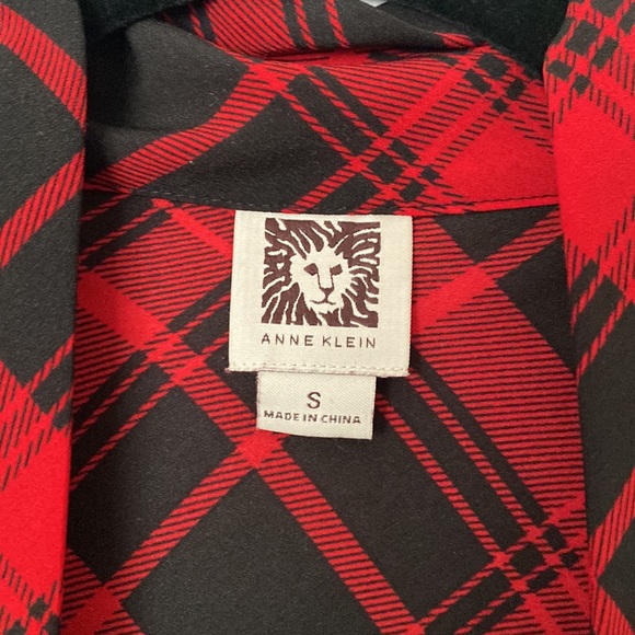 Anne Klein sleeveless plaid tie front top size small - Picture 4 of 6